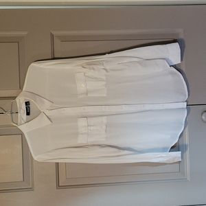 a.n.a. Women's large button-down white shirt with 2 pockets in front